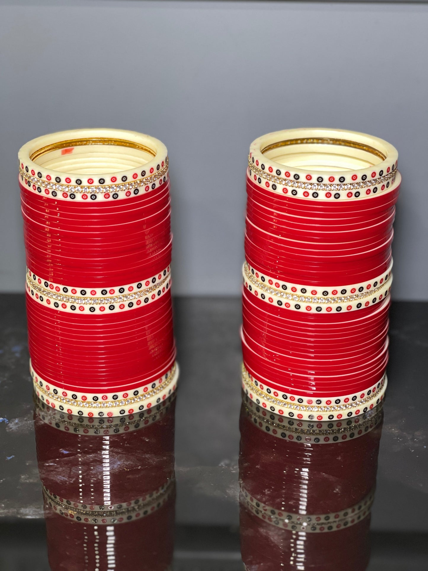 Traditional chuda with Ad Bangles Red