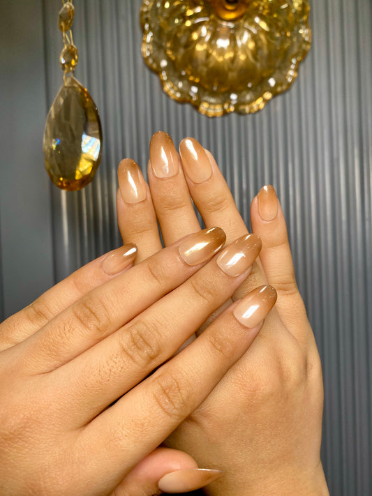 Brown ombré + chrome