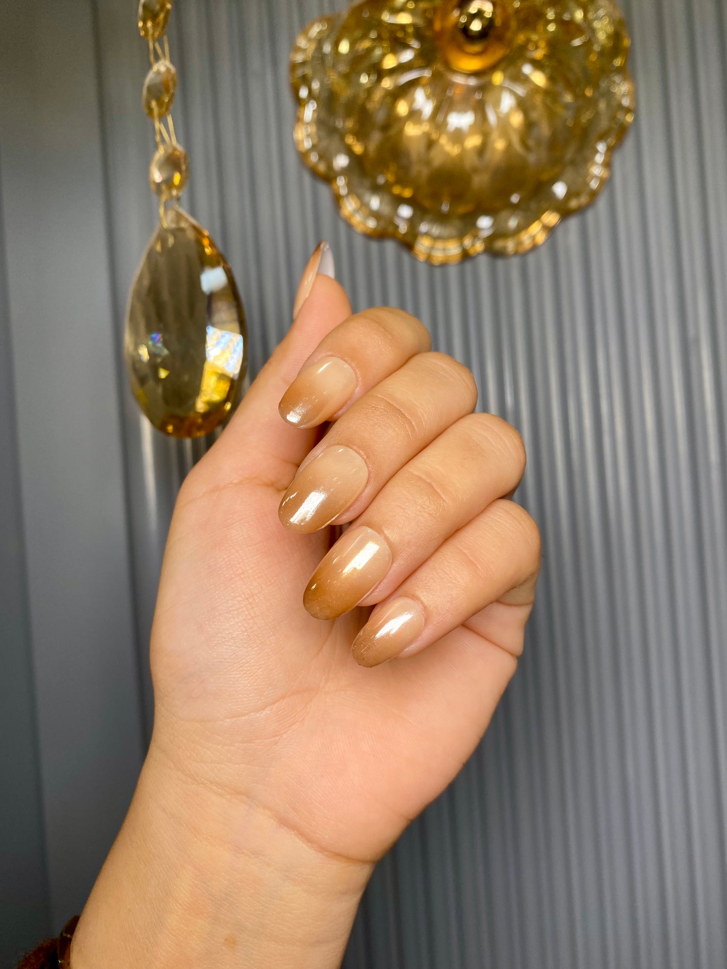 Brown ombré + chrome