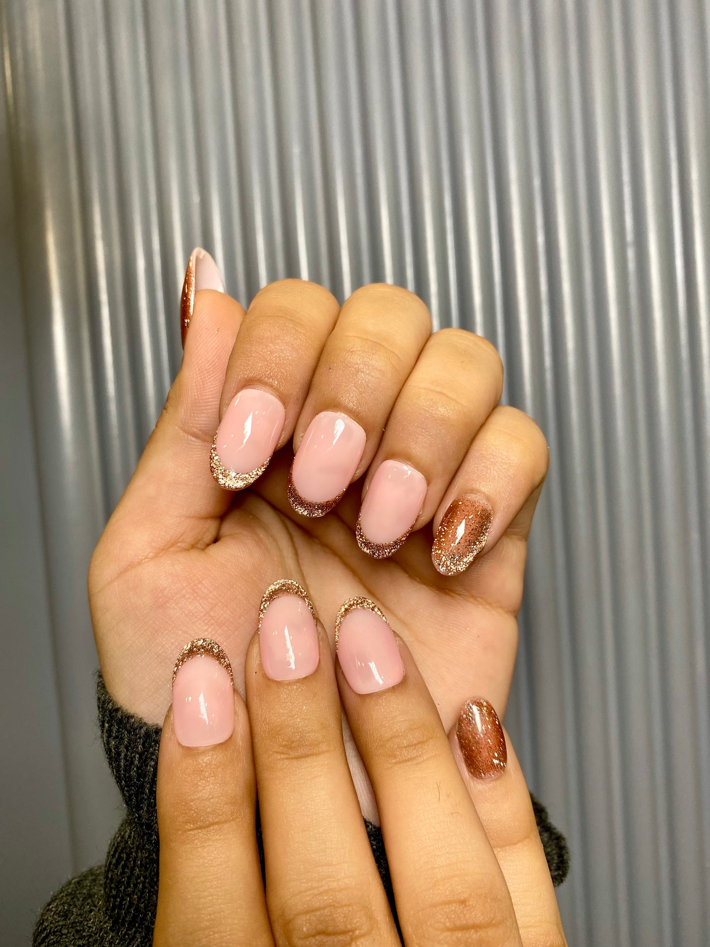 Cat eye french nails