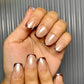 Brown chrome french nails