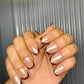 Brown chrome french nails