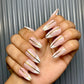Chrome line french nails
