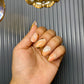 Peach Marble chrome nails