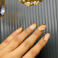 Peach Marble chrome nails