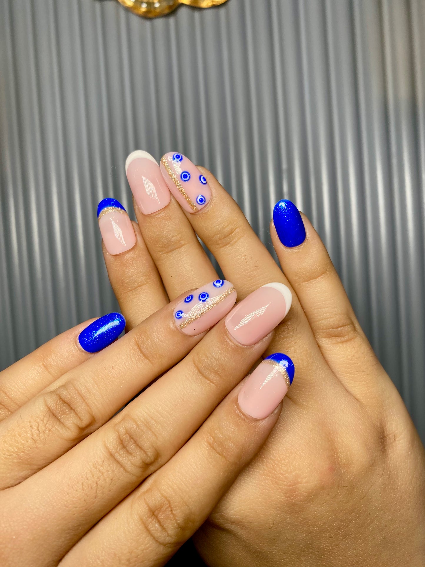 Evil eye french nails