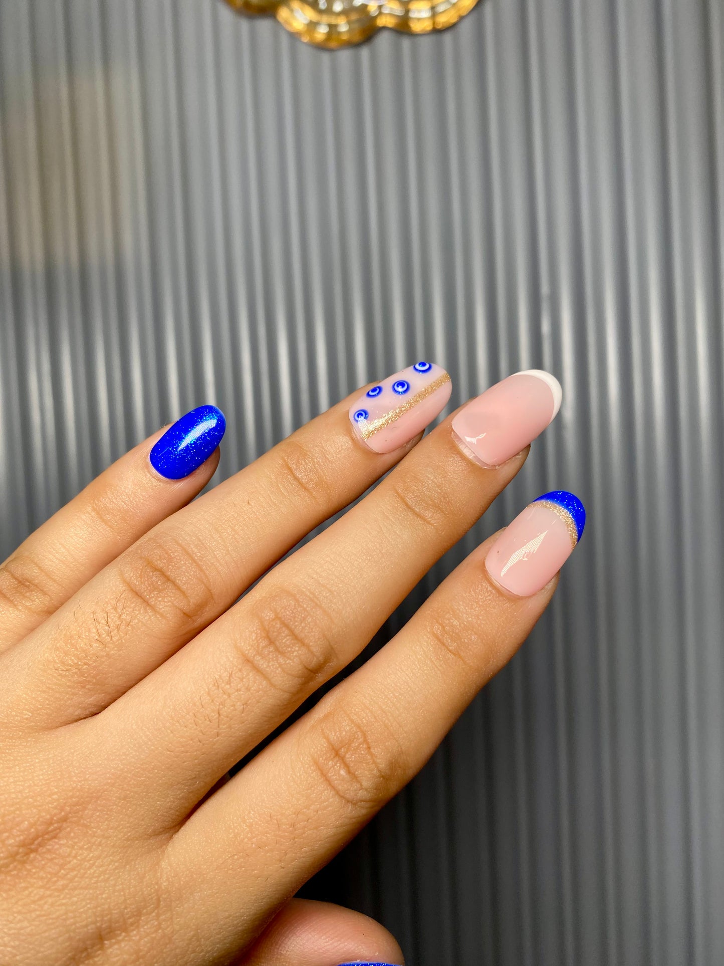 Evil eye french nails