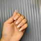 Chrome baby pink french nails