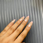 Chrome baby pink french nails