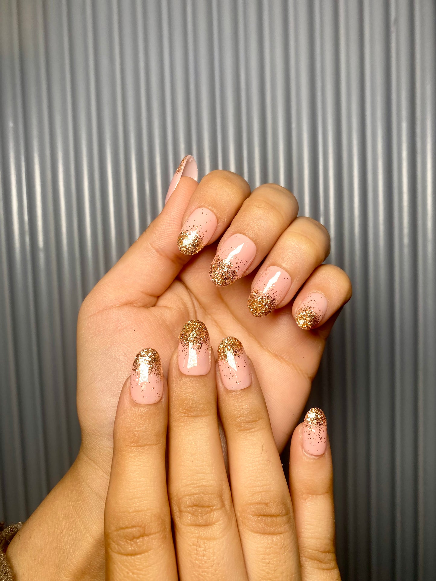 Rose gold ombré nails