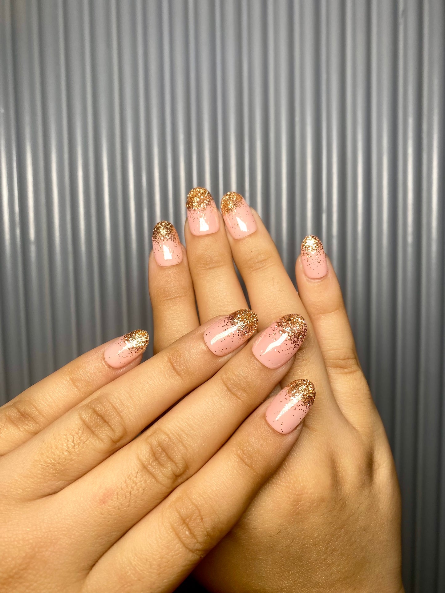 Rose gold ombré nails