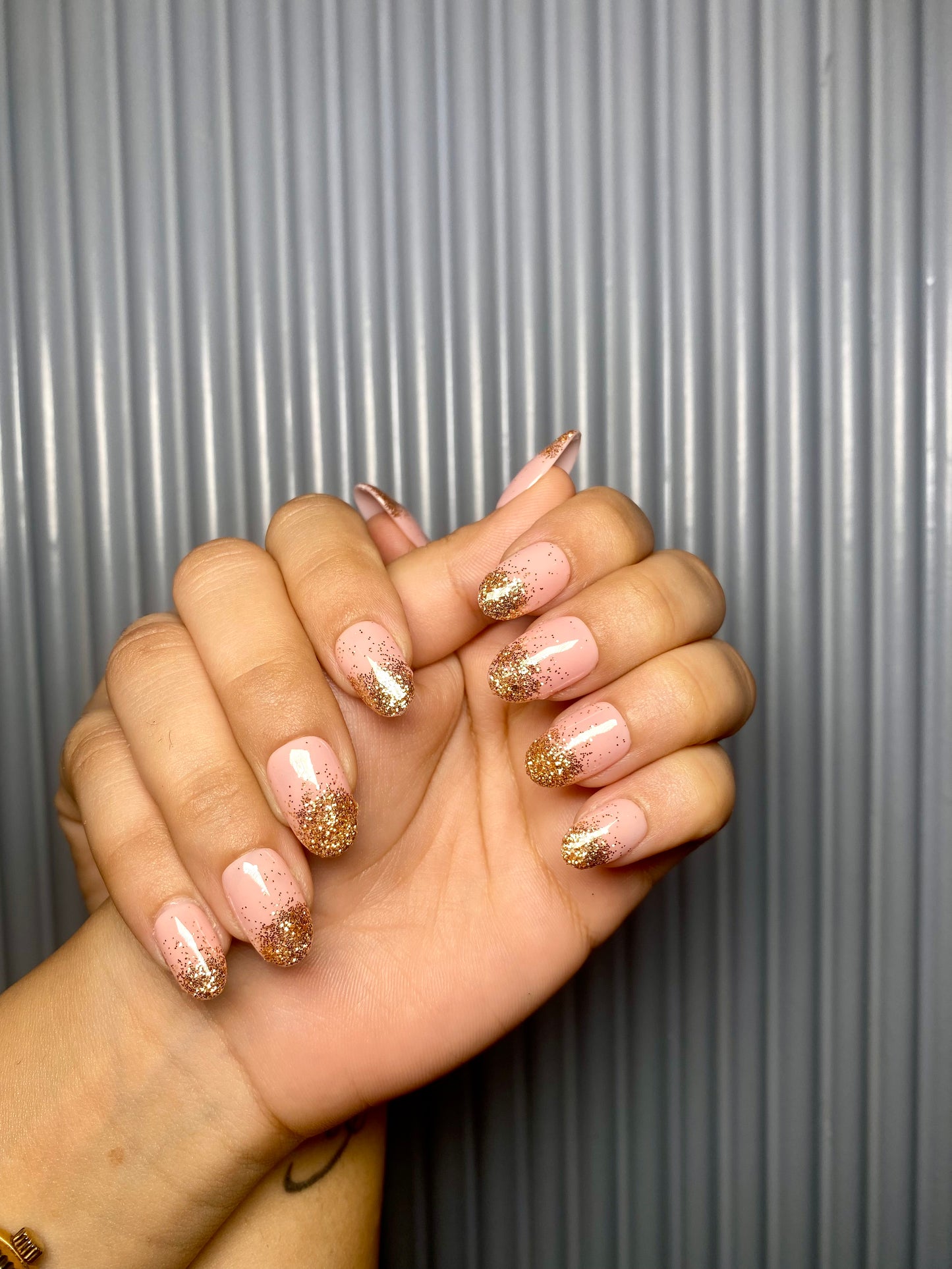 Rose gold ombré nails