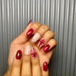 Red Cat eye Christmas nails