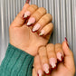 Chrome red french nails