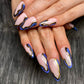 Blue chrome cat eye nails