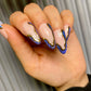 Blue chrome cat eye nails
