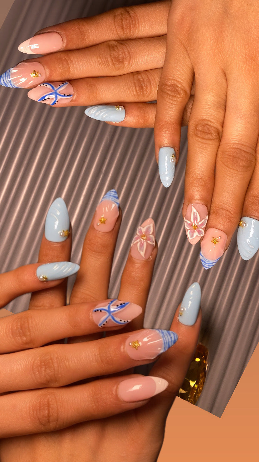 Beach star fish nails