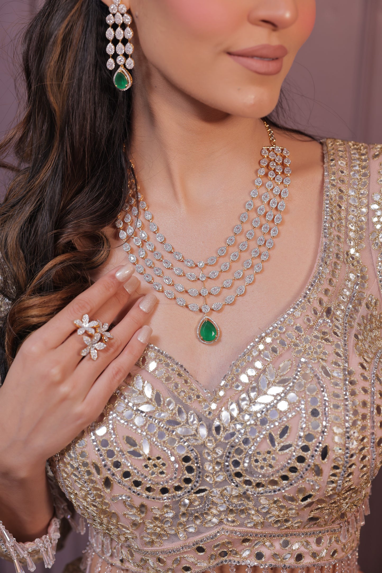 Necklace Set With AD Earing