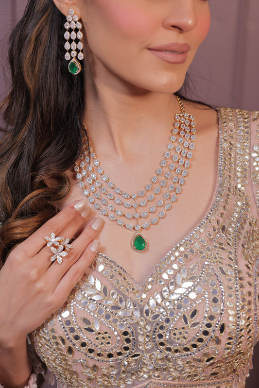 Necklace Set With AD Earing