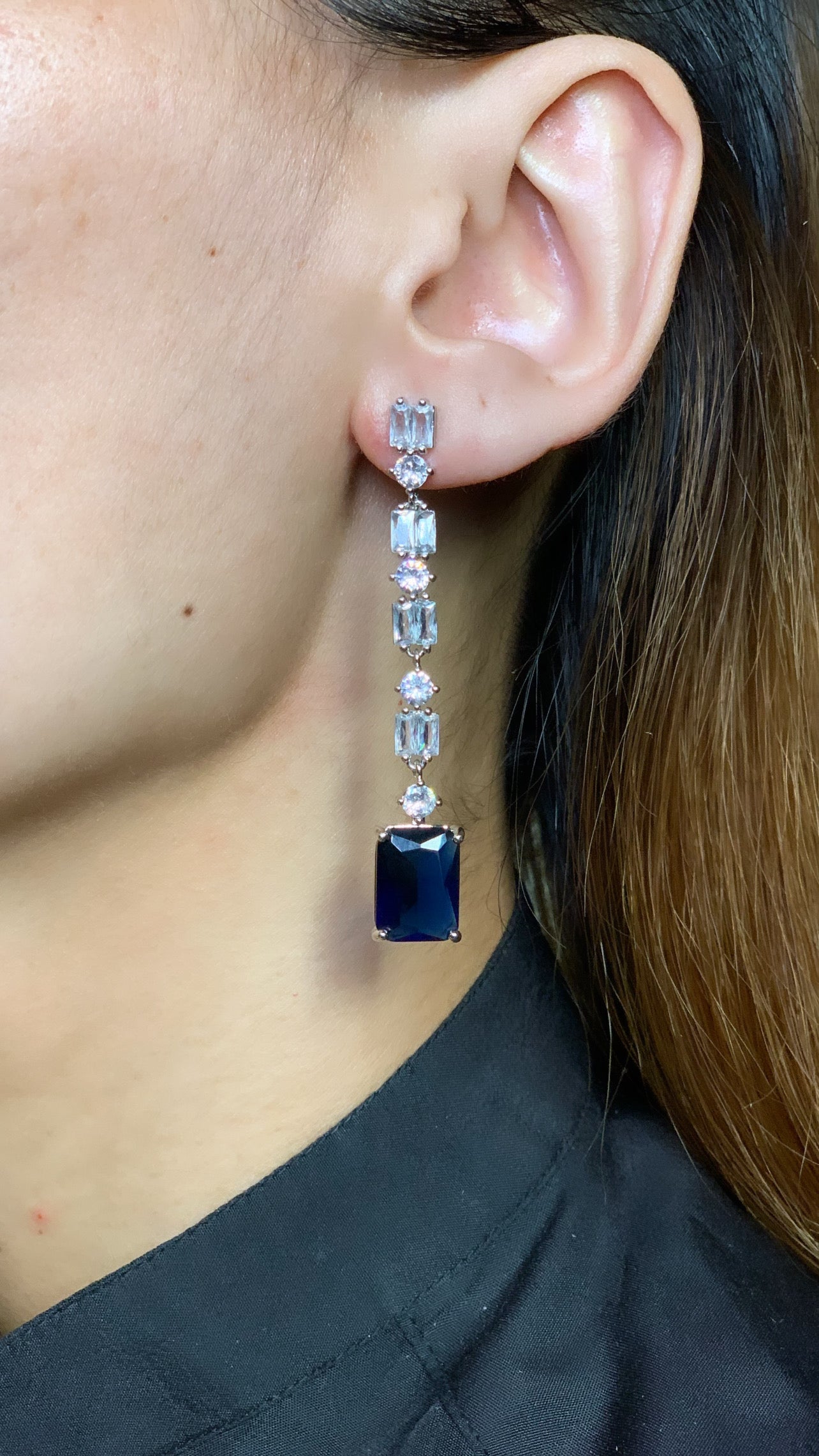 AD Blue Sapphire Earing