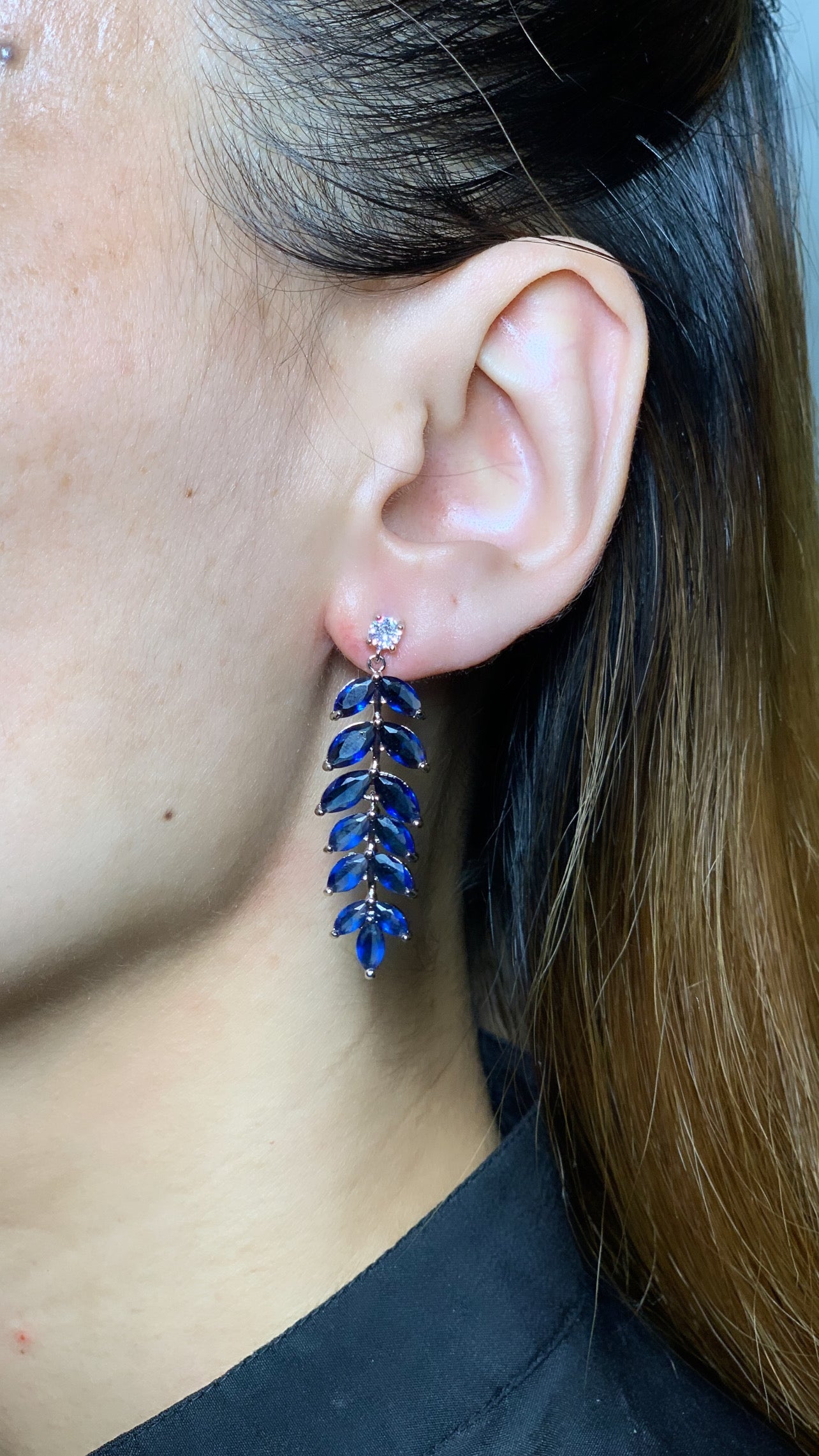 AD Blue Sapphire Earing