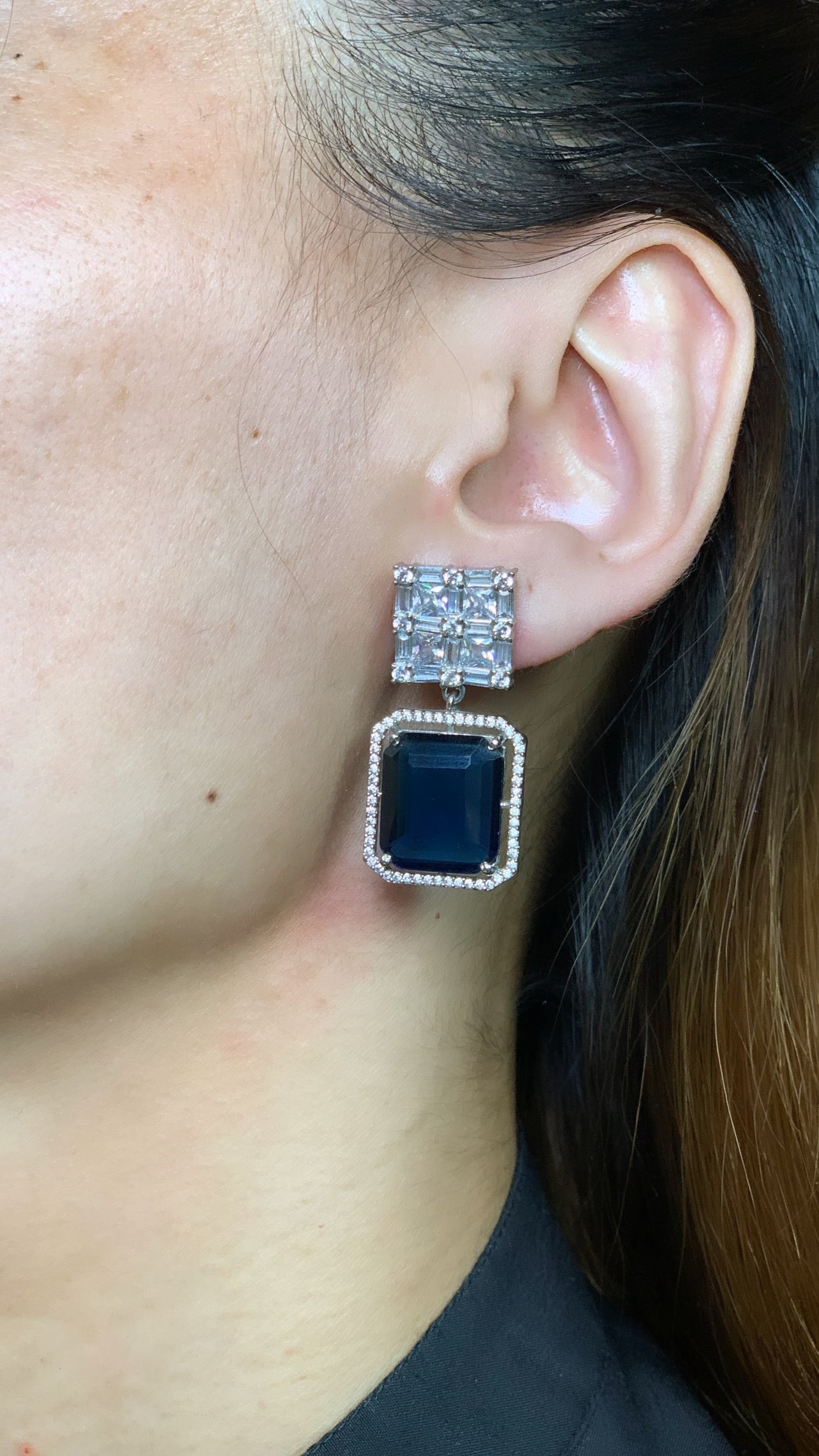 AD Blue Sapphire Earing