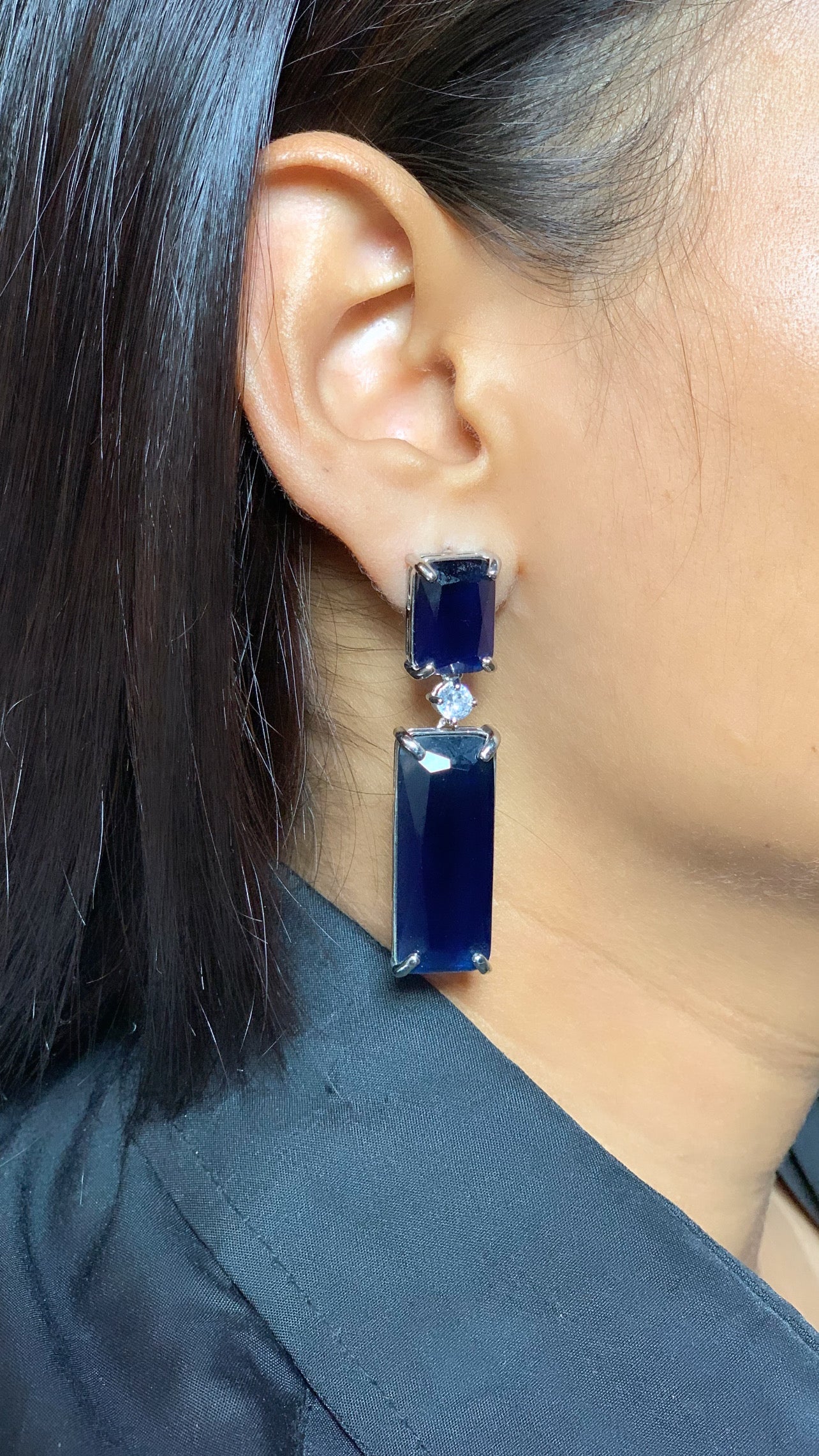 AD Blue Sapphire Earing