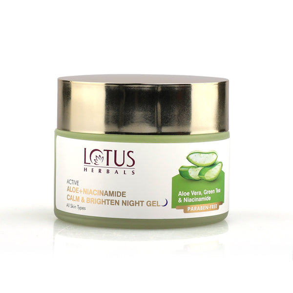 Lotus Herbals Active Aloe + Niacinamide Calm & Brighten Night Gel