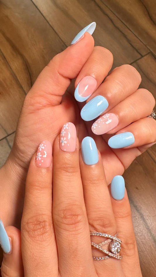 Blue Blossom Tips - Oval