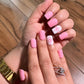 Blush Bow Nails - Short Square
