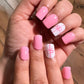Blush Bow Nails - Short Square