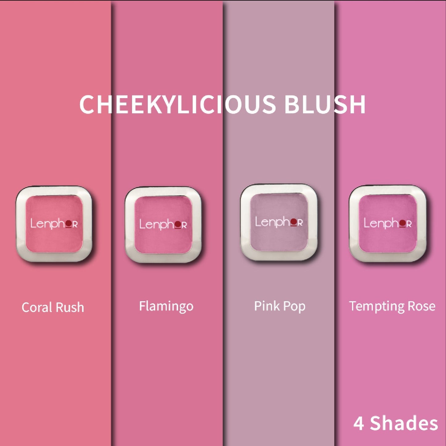 Long Lasting Blush Makeup Powder Pink Pop- Lenphor