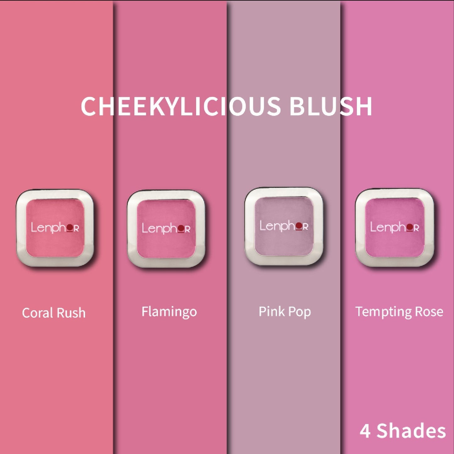 Long Lasting Blush Makeup Powder Coral Rush - Lenphor