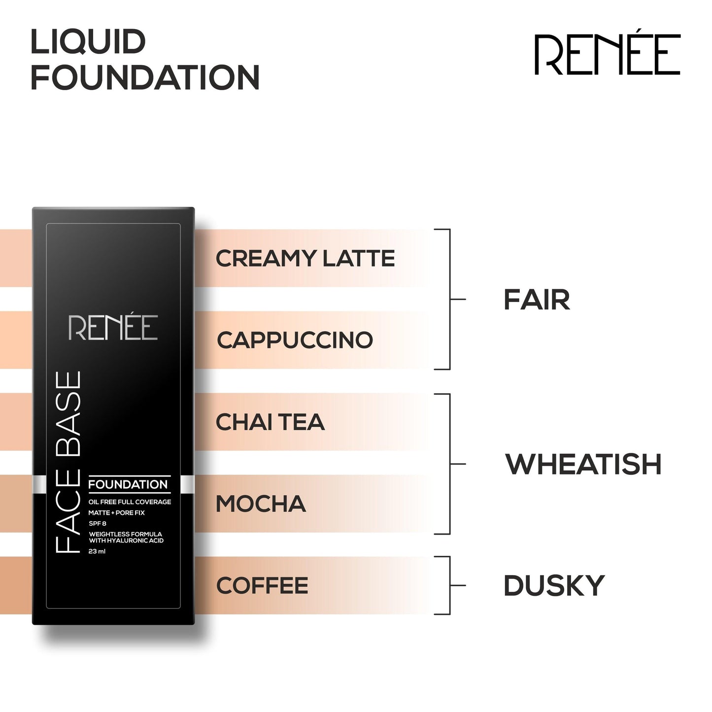 Renee Face Base Liquid Foundation 23ml - Mocha