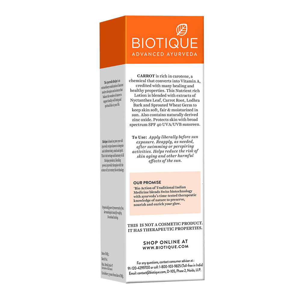 Biotique Sun Shield Carrot Sunscreen 120ml Spf 40+