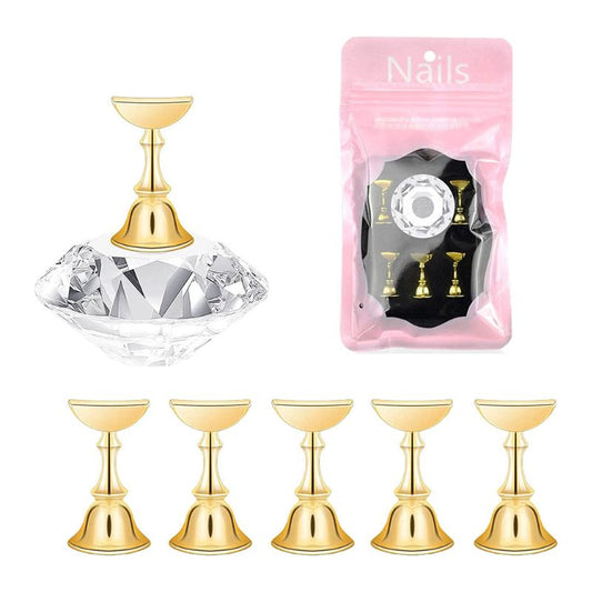 Nail Tips Stand Holder, Practice Crystal Stand Base Display Tools Set for Art Salon DIY and Practice Manicure, Magnetic False Nail Tip Holder