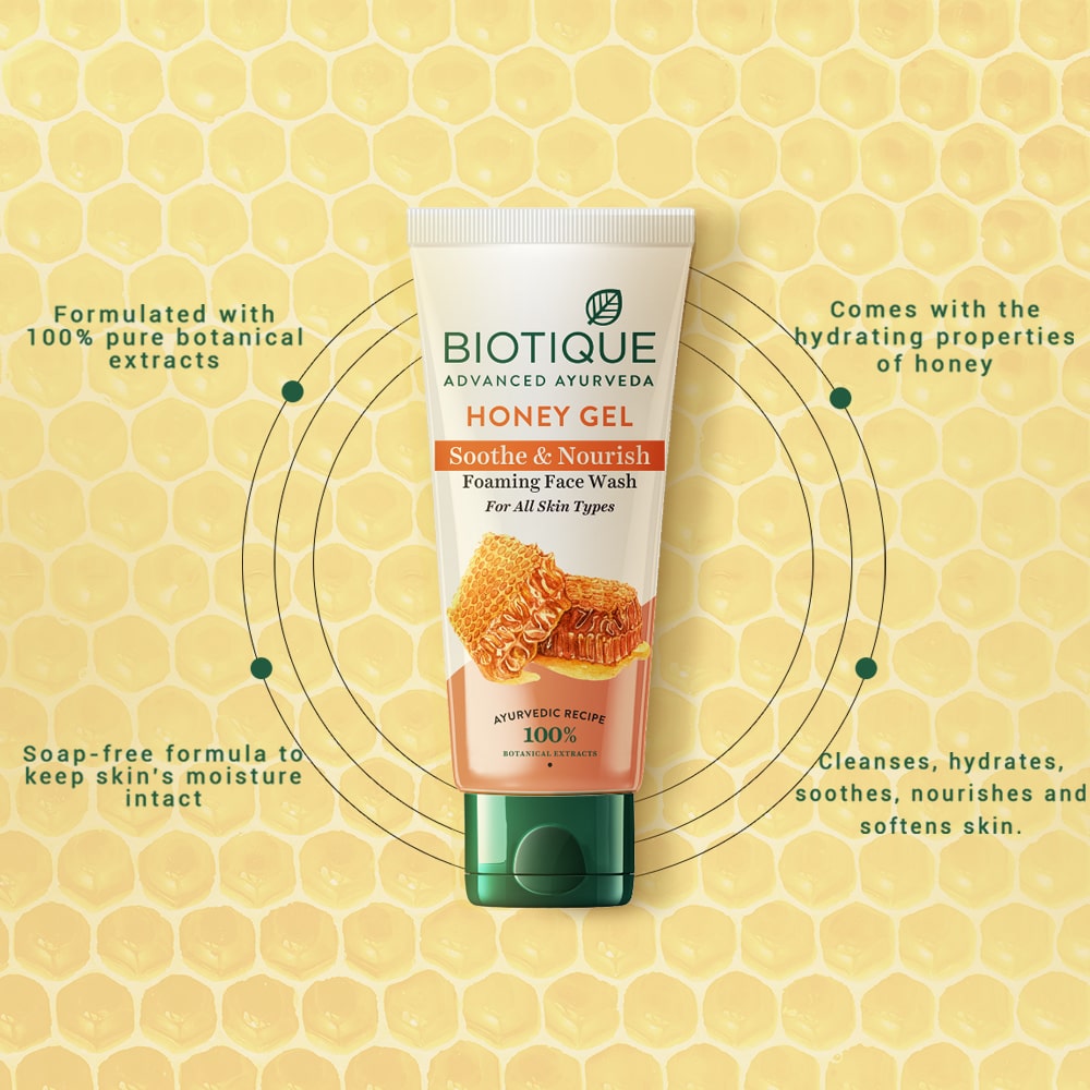 Biotique Honey Gel Soothe & Nourish Foaming Face Wash 100ml