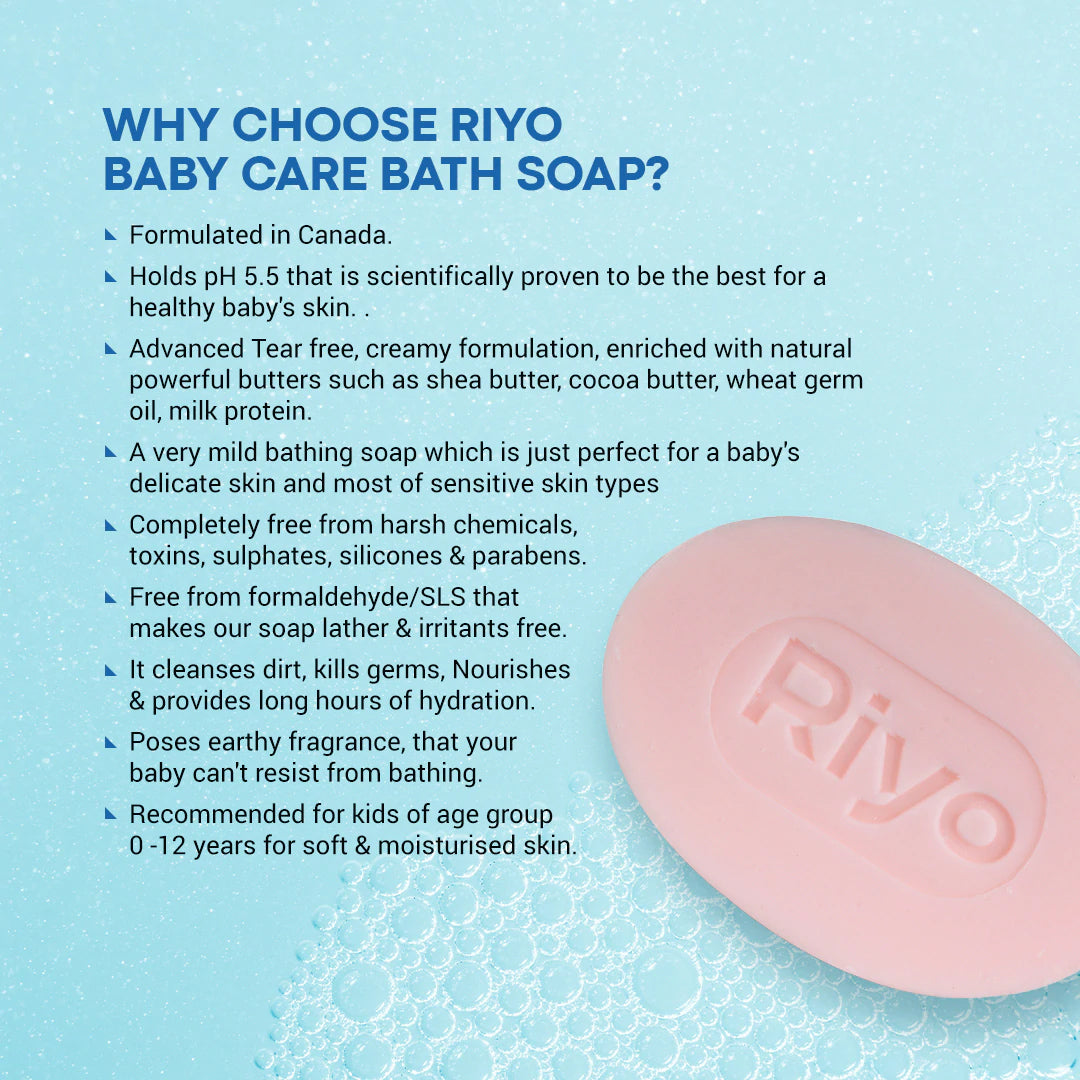 Riyo Herbs Baby Bath Soap (Almond Oil & Milk Protein) - 75gm