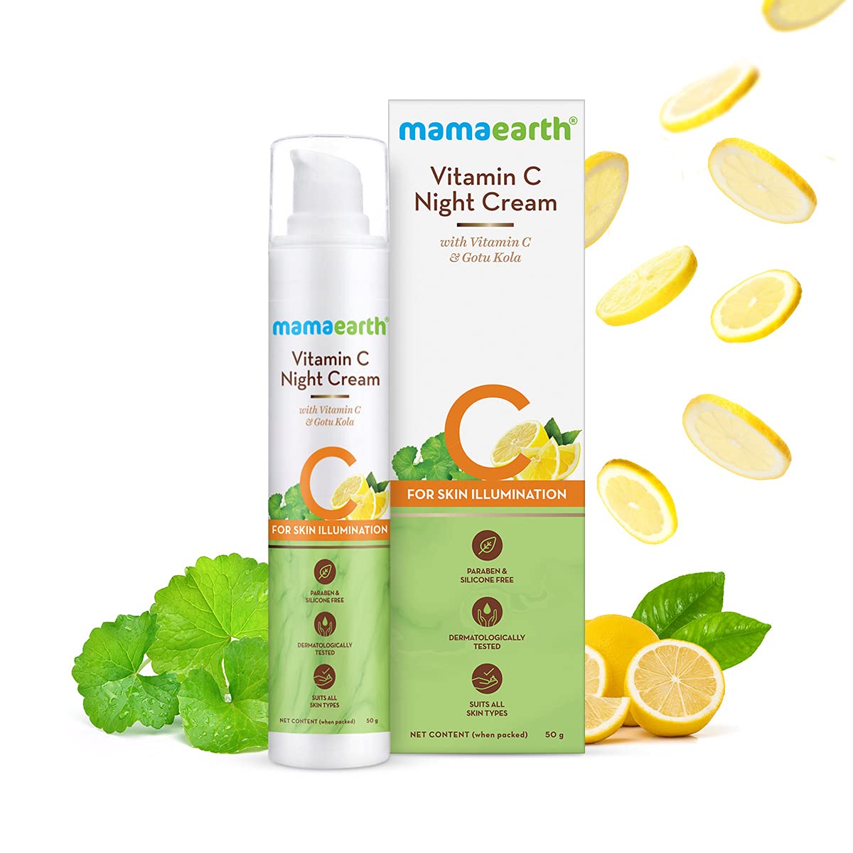 Mamaearth Vitamin C Night Cream For Women with Vitamin C & Gotu Kola for Skin Illumination – 50g