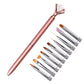 Full Functioning Nail Art Brushes Pen Quartz Rhinestone Gold Silver Handle Design Replaceable Nail Special Crystal Pens Kit