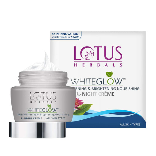 Lotus Herbals Cream, White Glow Skin Whitening And Brightening Nourishing Night Creme