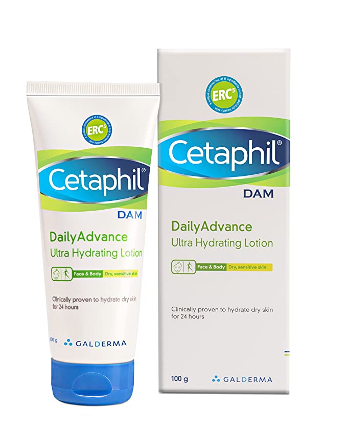 Cetaphil Daily Advance Ultra Hydrating Lotion for Dry/Sensitive Skin, Long Lasting Moisturizer for Face & Body, Multi, 100 g