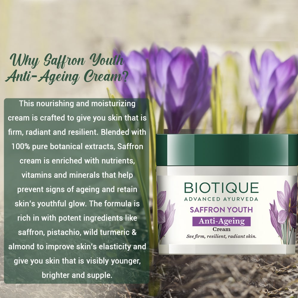 Biotique Saffron Youth Anti-Ageing Cream 50g
