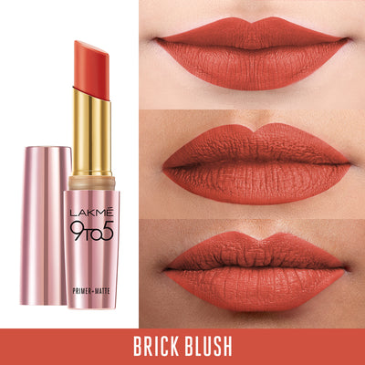 Lakmé 9 To 5 Primer + Matte Lip Color - Brick Blush