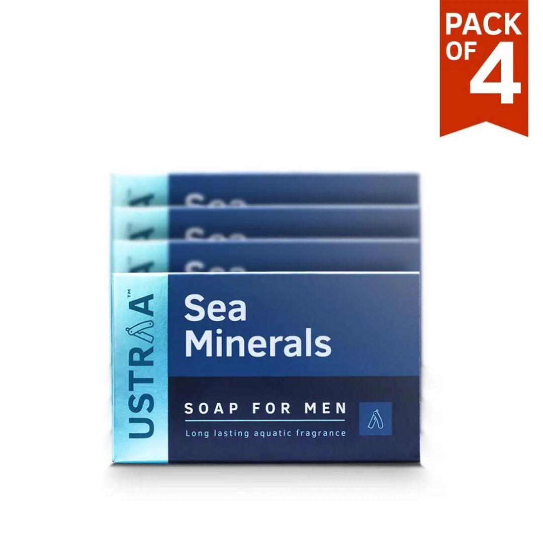 Ustraa Deo Soap For Men with Sea Minerals, 100 g (Pack of 4)