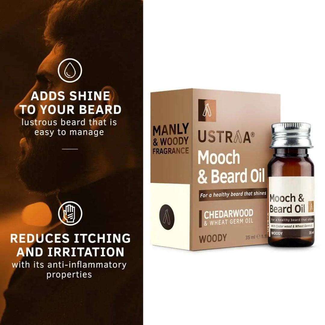 Ustra  Beard & Mooch Oil (Woody) - Set of 2