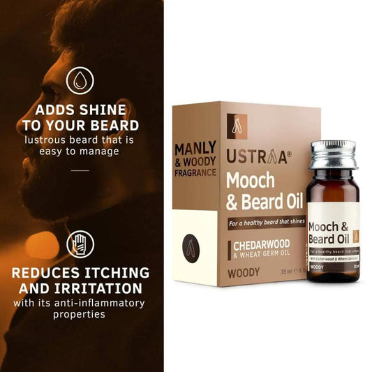 Ustra  Beard & Mooch Oil (Woody) - Set of 2