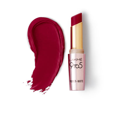 Lakmé 9 To 5 Primer + Matte Lip Color - Burgundy Passion