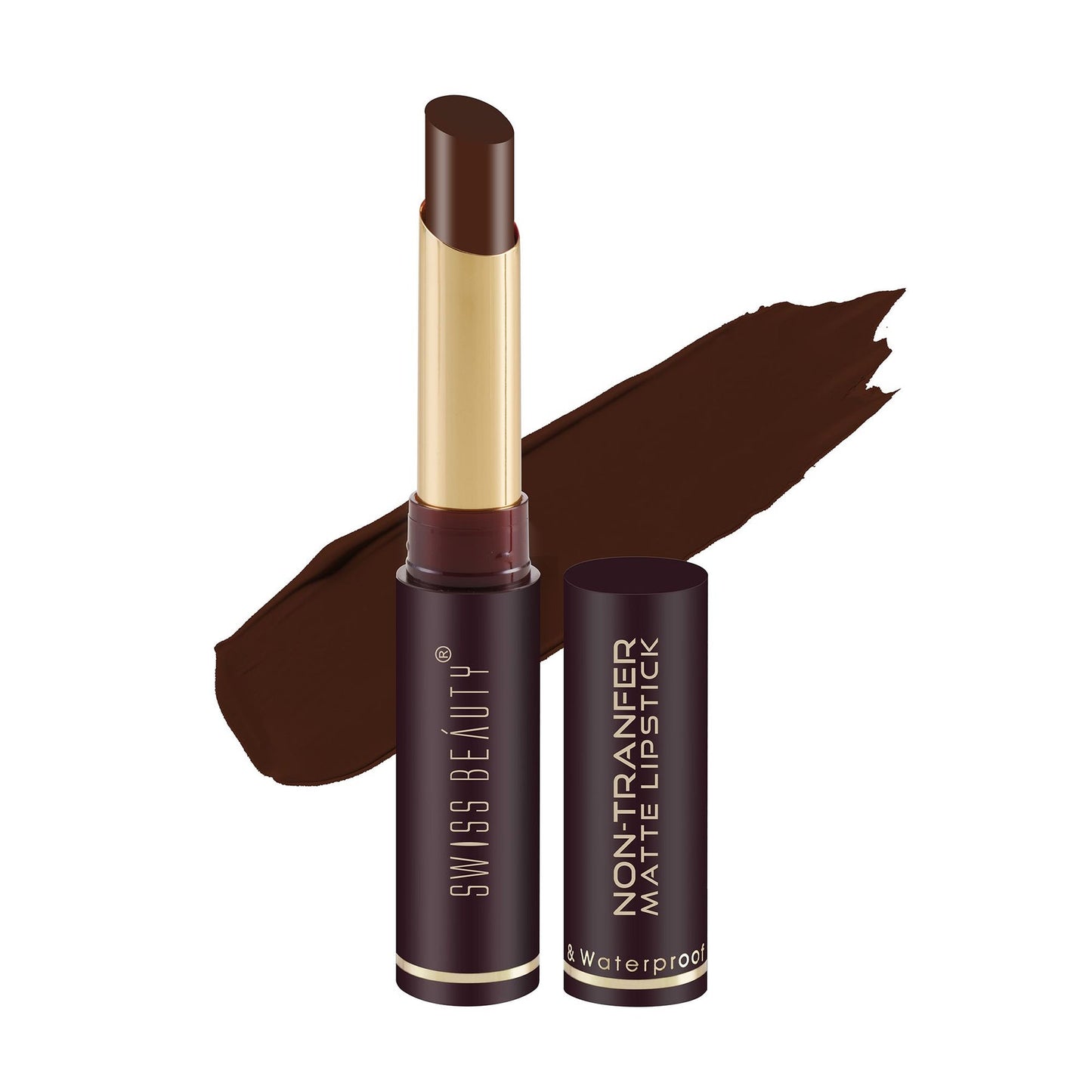 Swiss Beauty Non-transfer Matte Lipstick DARK BROWN