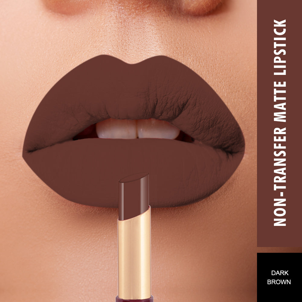 Swiss Beauty Non-transfer Matte Lipstick DARK BROWN